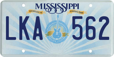 MS license plate LKA562