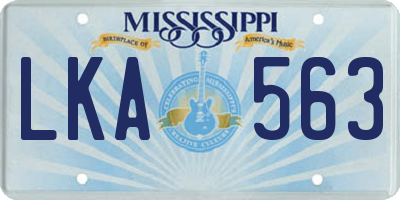MS license plate LKA563