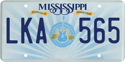 MS license plate LKA565