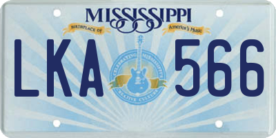 MS license plate LKA566
