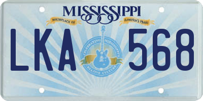 MS license plate LKA568