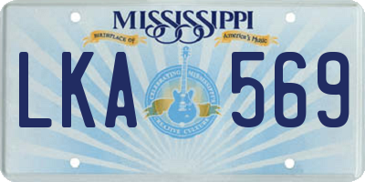 MS license plate LKA569