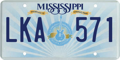 MS license plate LKA571