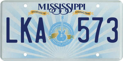MS license plate LKA573