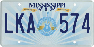 MS license plate LKA574