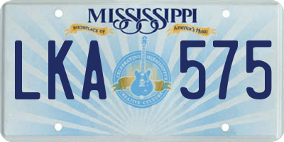 MS license plate LKA575