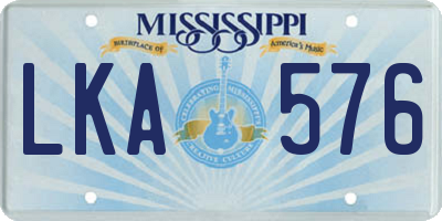 MS license plate LKA576