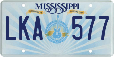 MS license plate LKA577