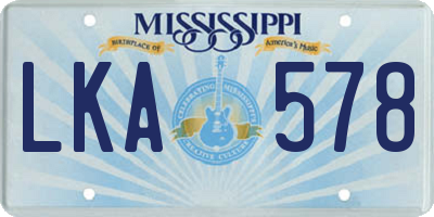 MS license plate LKA578