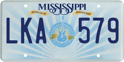MS license plate LKA579