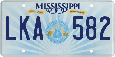 MS license plate LKA582