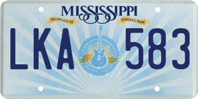 MS license plate LKA583