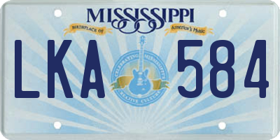 MS license plate LKA584