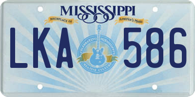MS license plate LKA586
