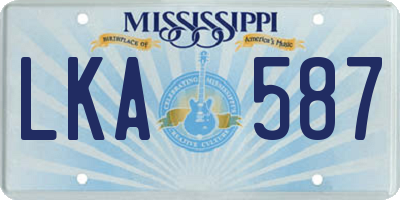 MS license plate LKA587