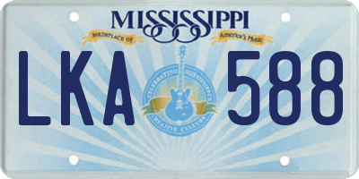 MS license plate LKA588