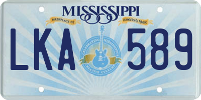MS license plate LKA589