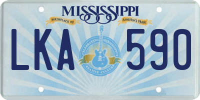MS license plate LKA590