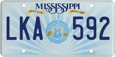 MS license plate LKA592