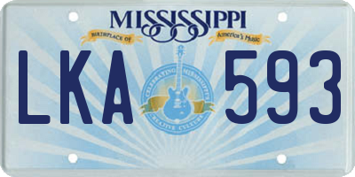 MS license plate LKA593