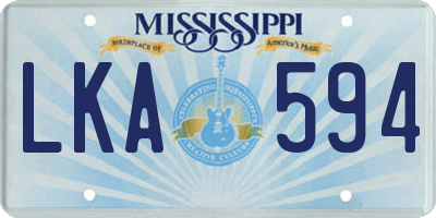 MS license plate LKA594