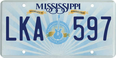 MS license plate LKA597