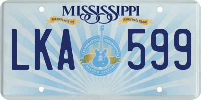 MS license plate LKA599