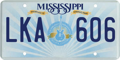 MS license plate LKA606