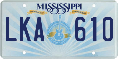 MS license plate LKA610