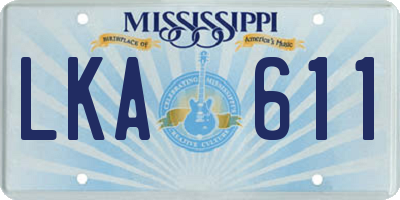 MS license plate LKA611