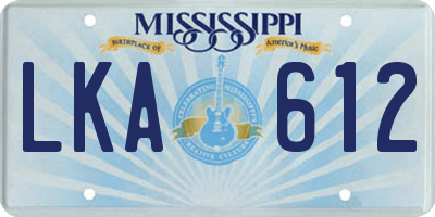 MS license plate LKA612