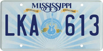 MS license plate LKA613