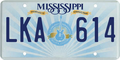 MS license plate LKA614