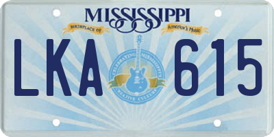 MS license plate LKA615