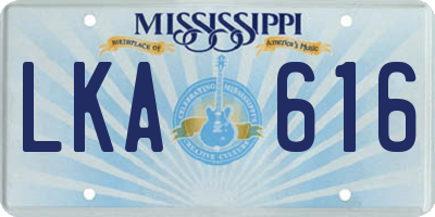 MS license plate LKA616