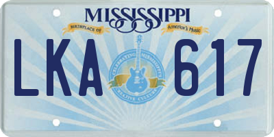 MS license plate LKA617
