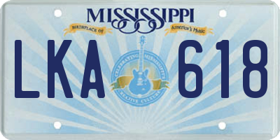 MS license plate LKA618