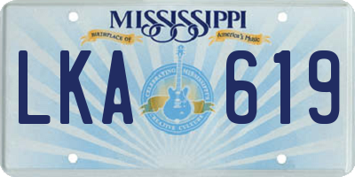 MS license plate LKA619