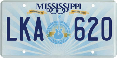 MS license plate LKA620