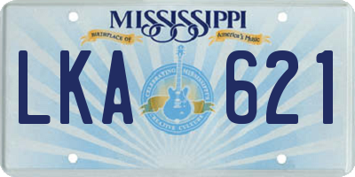 MS license plate LKA621
