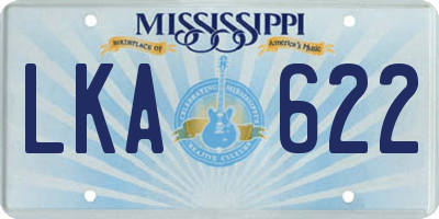 MS license plate LKA622