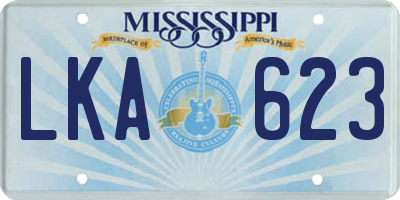 MS license plate LKA623