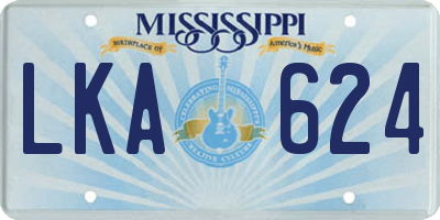 MS license plate LKA624