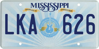 MS license plate LKA626