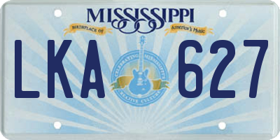 MS license plate LKA627