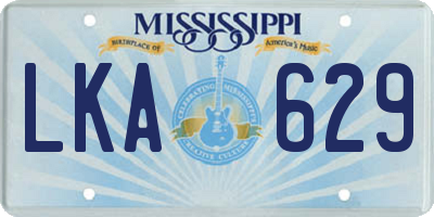 MS license plate LKA629