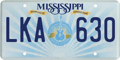 MS license plate LKA630