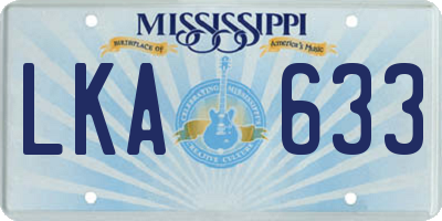 MS license plate LKA633
