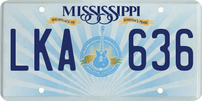 MS license plate LKA636