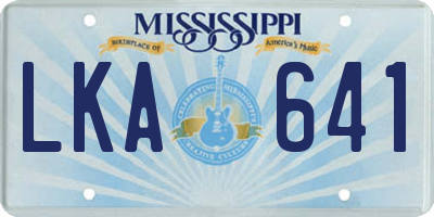 MS license plate LKA641